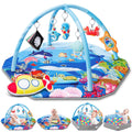 Gym Play Mat, in-1 Ocean Theme Tummy Time Mat & Ball Pit, Washable Baby Activity Play Mat for Visual, Hearing