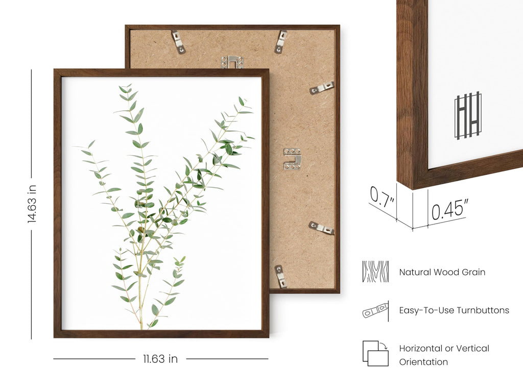 Botanical Plant Wall Art Prints - Set of 4 Decor Floral Kitchen Flower Leaves Boho Leaf Eucalyptus Green Poster