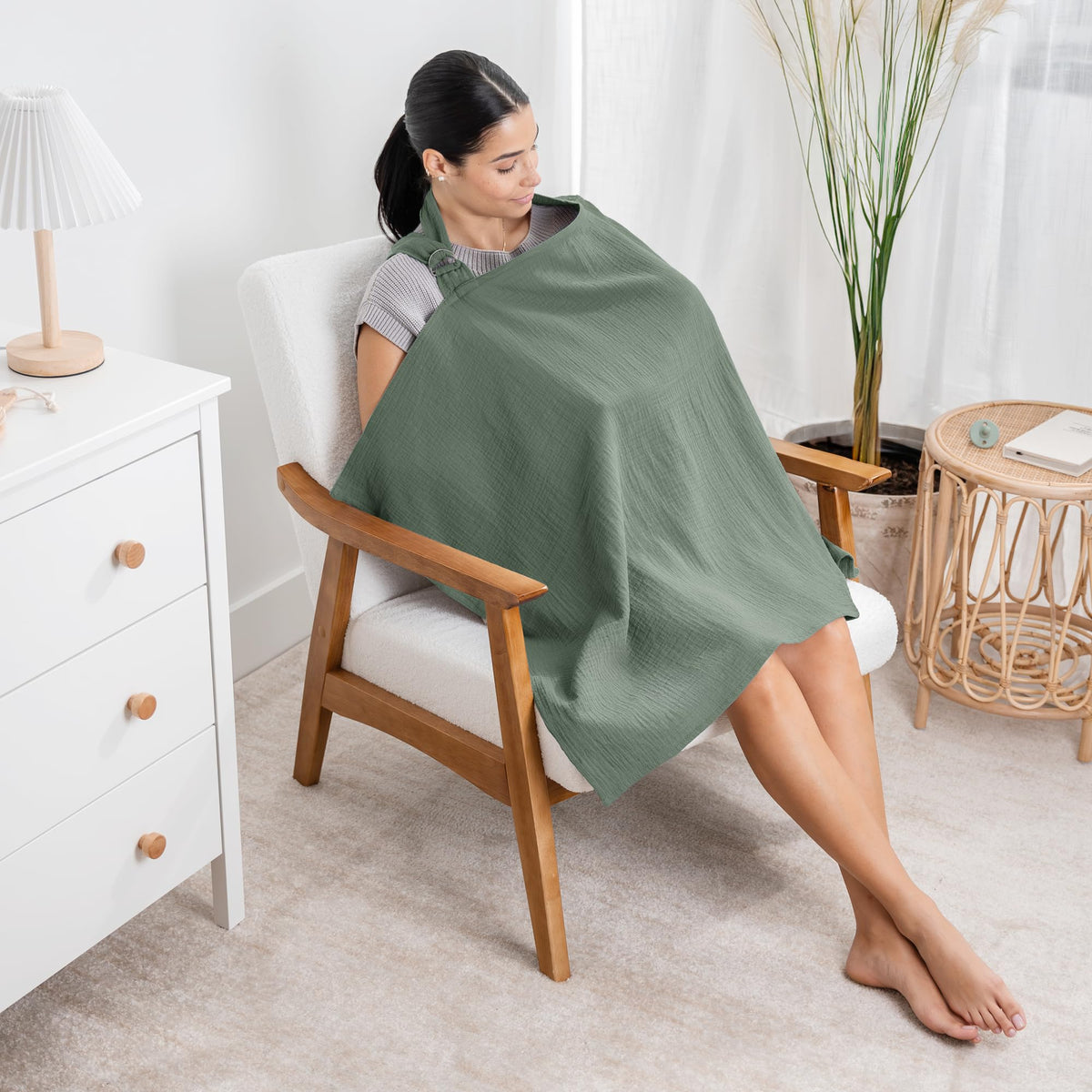 Muslin Nursing Cover Pack of 2, 100% Cotton Muslin Breastfeeding Cover for Moms, Soft & Breathable Baby Nursing