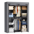 Portable Closet, Wardrobe Closet with 10 Storage Shelves and 2 Hanging Rods, Non-Woven Fabric Cover, 52.4 x 18.1 x