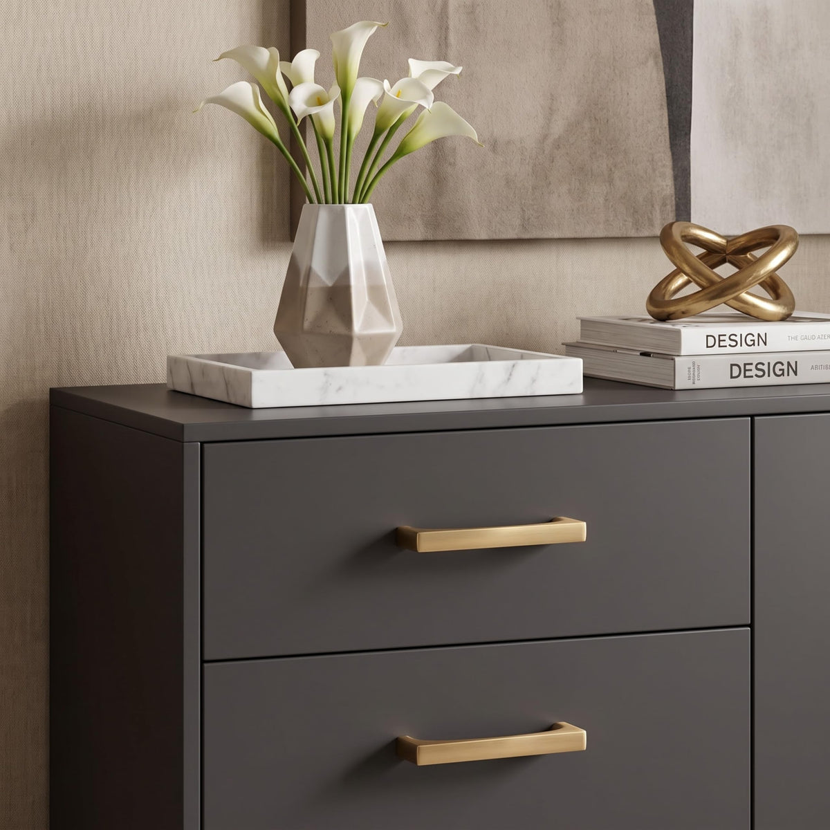 2 Pack Solid Handles 12-Inch(305mm) Satin Brass Cabinet Pulls,Heavy Duty Brushed Brass Handles Cabinets, Cupboards