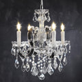 Crystal Candle Chandelier with K9 Crystal Accents on an Iron Frame
