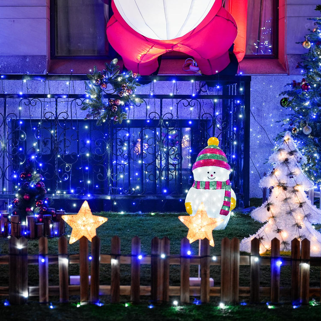 250 LED Blue & White Christmas Lights, 91.5ft String Light Plug in