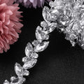 Crystal Rhinestone Chain Trim Leaf Flower Sewing, 6 Yards, Silver