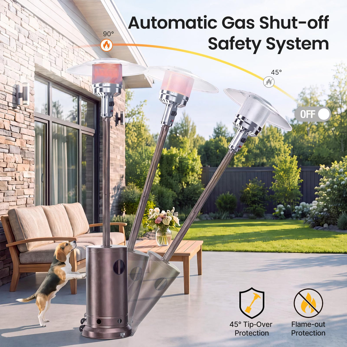 48, 000 BTU Propane Patio Heater with Sandbox for Outdoor Use