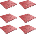 6-Pack Polypropylene Interlocking Patio Deck Tiles - Weather-Resistant Outdoor Flooring for Balcony, Porch, and Garage