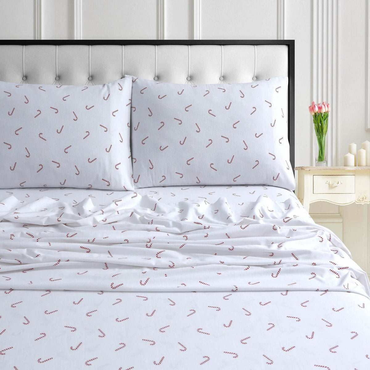 Extra Deep Pocket Flannel Sheet Set, Ayana Grey