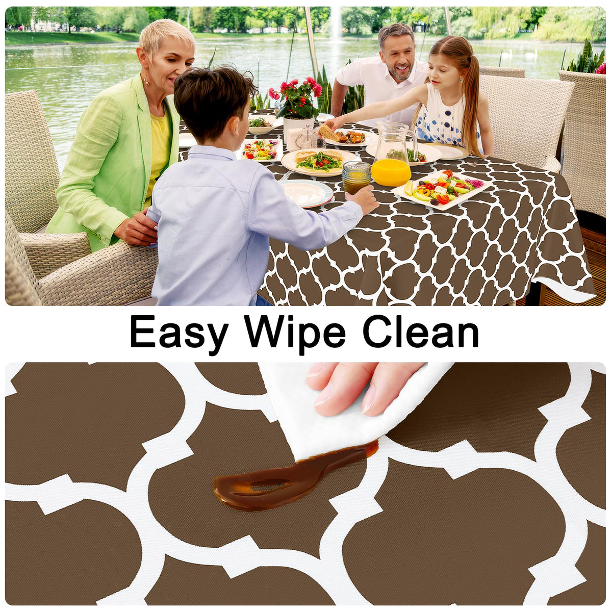 Thanksgiving Table Cloth, Flannel Backed Vinyl Tablecloth, 60"x84"