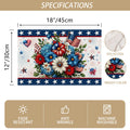 Memorial Day Patriotic 4th of July Placemats Set of 4,Red White and Blue Flowers Table Decor Veterans Day