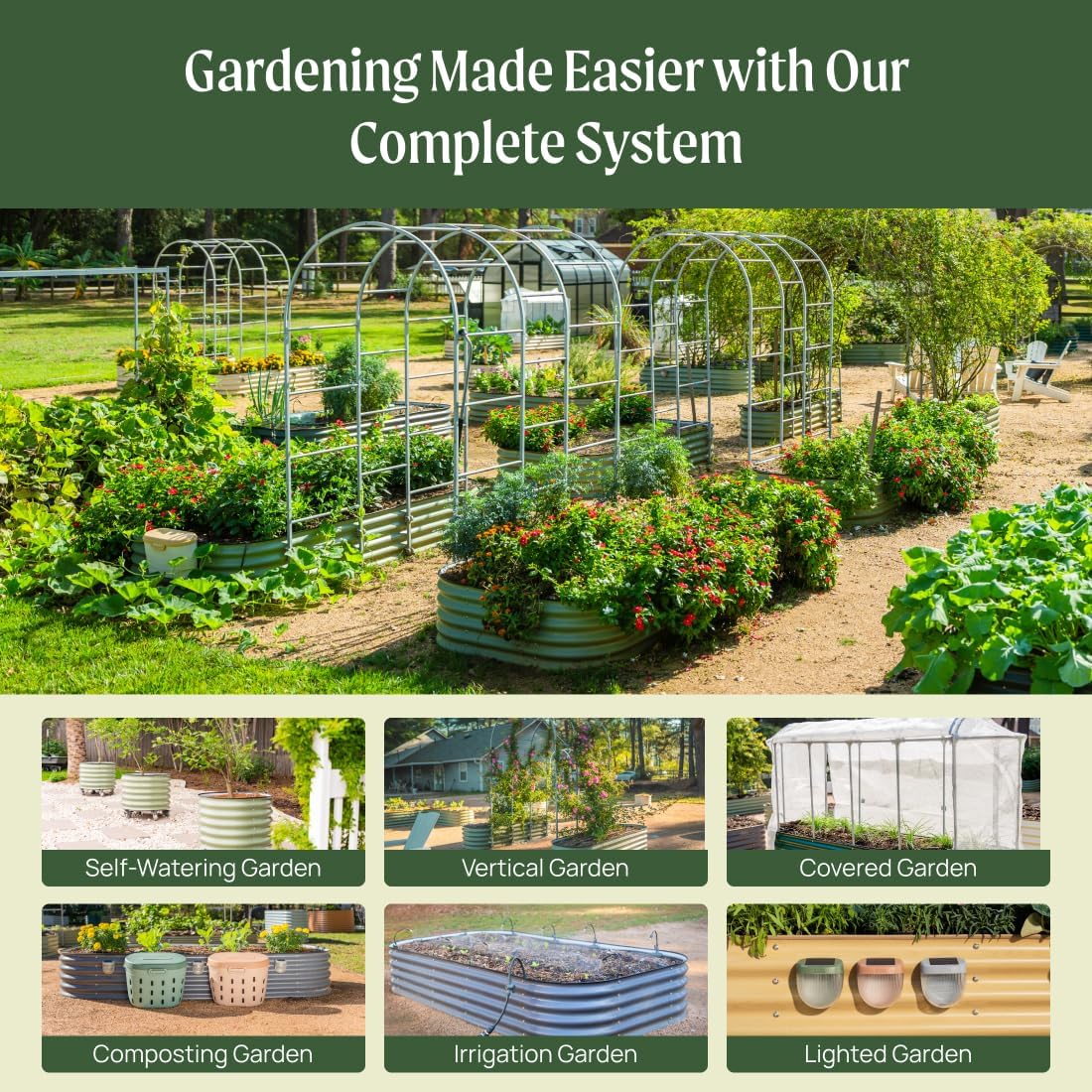 Raised Garden Bed Kits, 17" Tall 9 in 1 8ft X 2ft Metal Raised Planter Bed for Vegetables Flowers Ground Planter