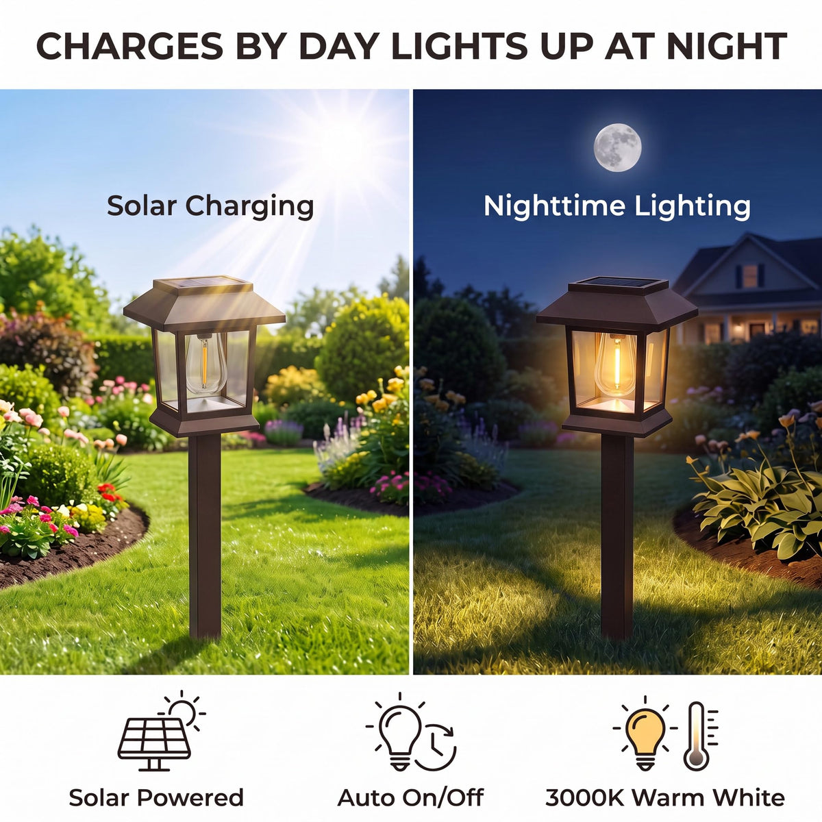 Solar Outdoor Lights, 12 Pack Solar Pathway Lights Waterproof, Landscape Lighting for Path Walkway Lawn Garden Yard