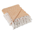 Rustic Farmhouse Double Diamond Woven Throw, 50x60, Pumpkin Spice