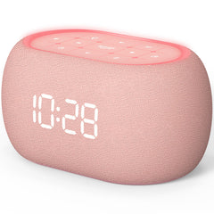White Noise Sound Machine Alarm Clock with Bluetooth Speaker, Hi-Fi Stereo Sound, 21 /7 Night Lights, 0-100%