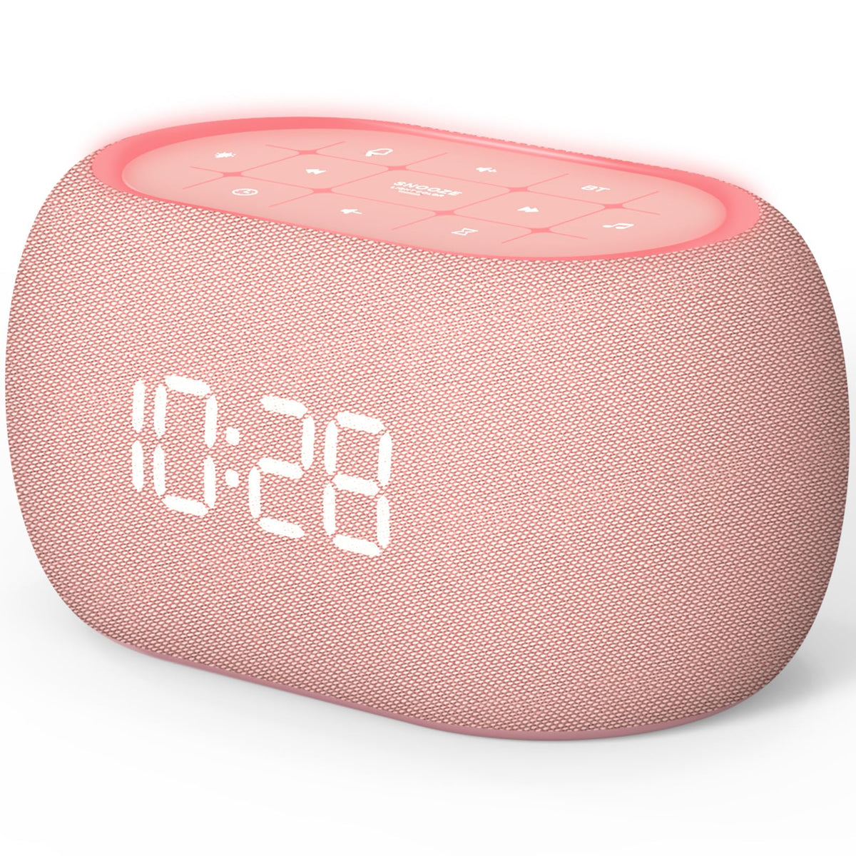 White Noise Sound Machine Alarm Clock with Bluetooth Speaker, Hi-Fi Stereo Sound, 21 /7 Night Lights, 0-100%