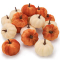 16 Pcs Artificial Velvet Pumpkins Small Fall Foam Pumpkin Decor