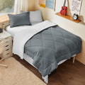 Twin Comforter Set with Sheets Dark Grey, 5 Pieces Twin Bedding Sets with 1 Down Alternative Comforter, 1 Flat Sheet - Set of 5