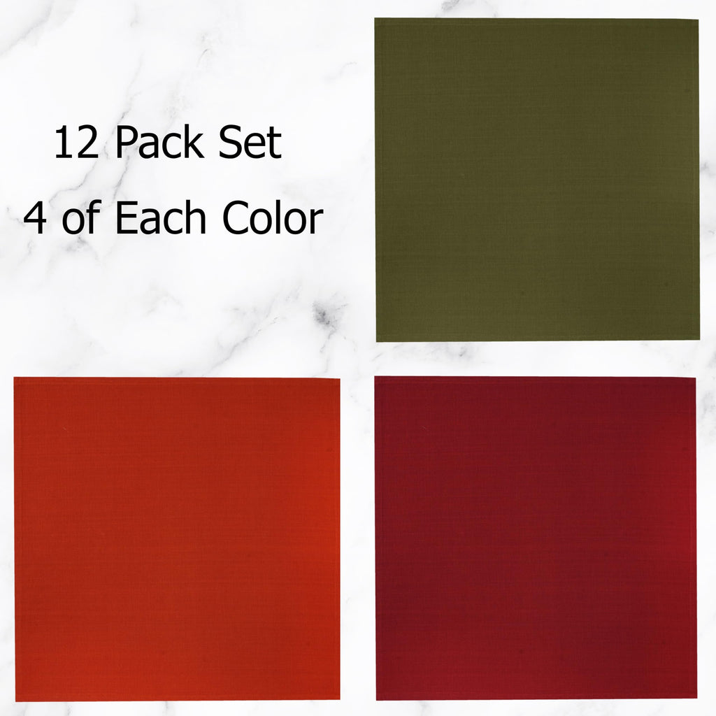 Harvest Cloth Napkins - Set of 12 Pure Cotton Dinner Napkins