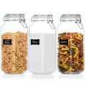 78oz Glass Food Storage Jars with Airtight Clamp Lids, 3 Pack