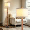 63'' Rustic Floor Lamp with Resin Faux Bamboo Body