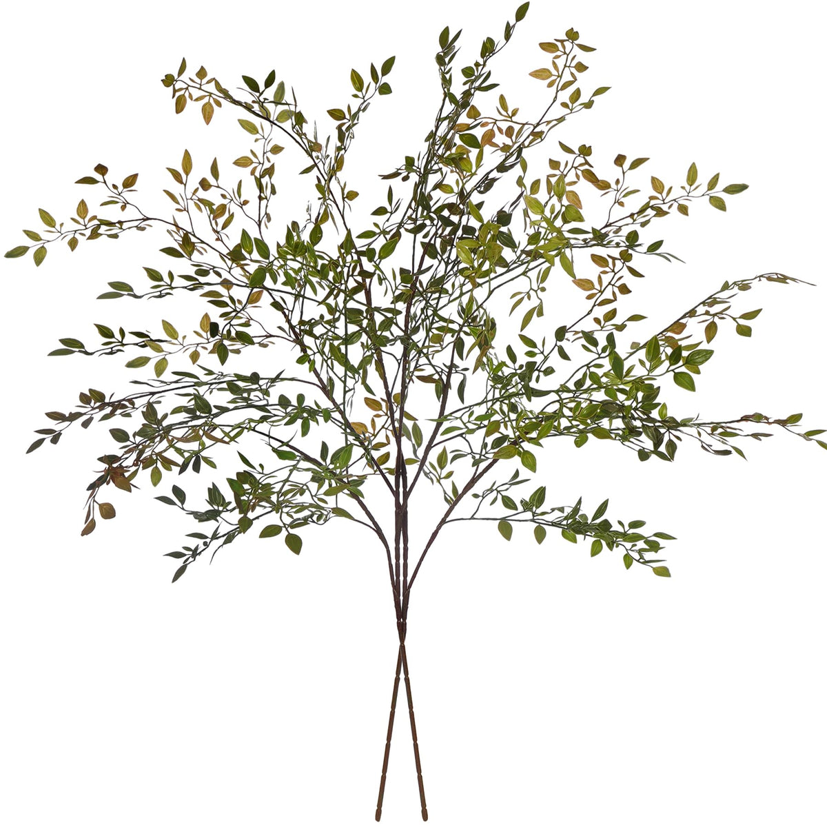 Artificial Greenery Stems, 43.3" Nandina Branches Tall Faux Plant Stems for Vase, Greenery Decor Stems Leaves Bunches