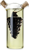 2-In-1 Oil and Vinegar Cruet Bottle with Cork Stoppers, Olive Oil and Balsamic Vinegar Dispenser, Hand Blown Glass