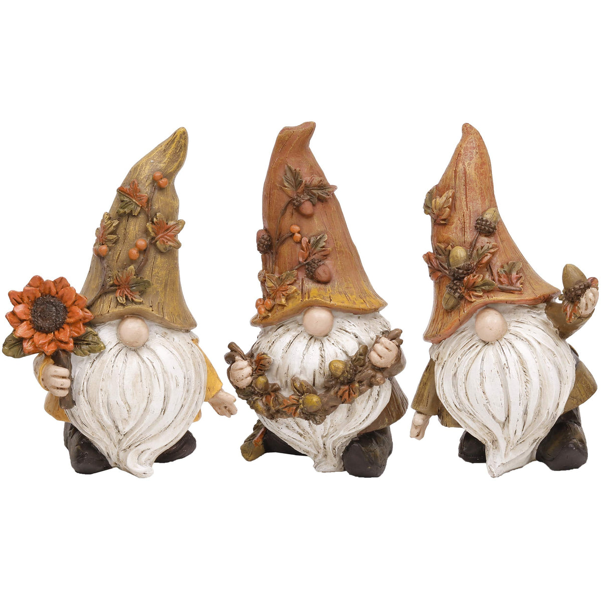 Fall Decorations, 3 Pcs Fall Gnomes Decor for Table Indoor Outdoor, Resin Thanksgiving Decorations Garden Figurines