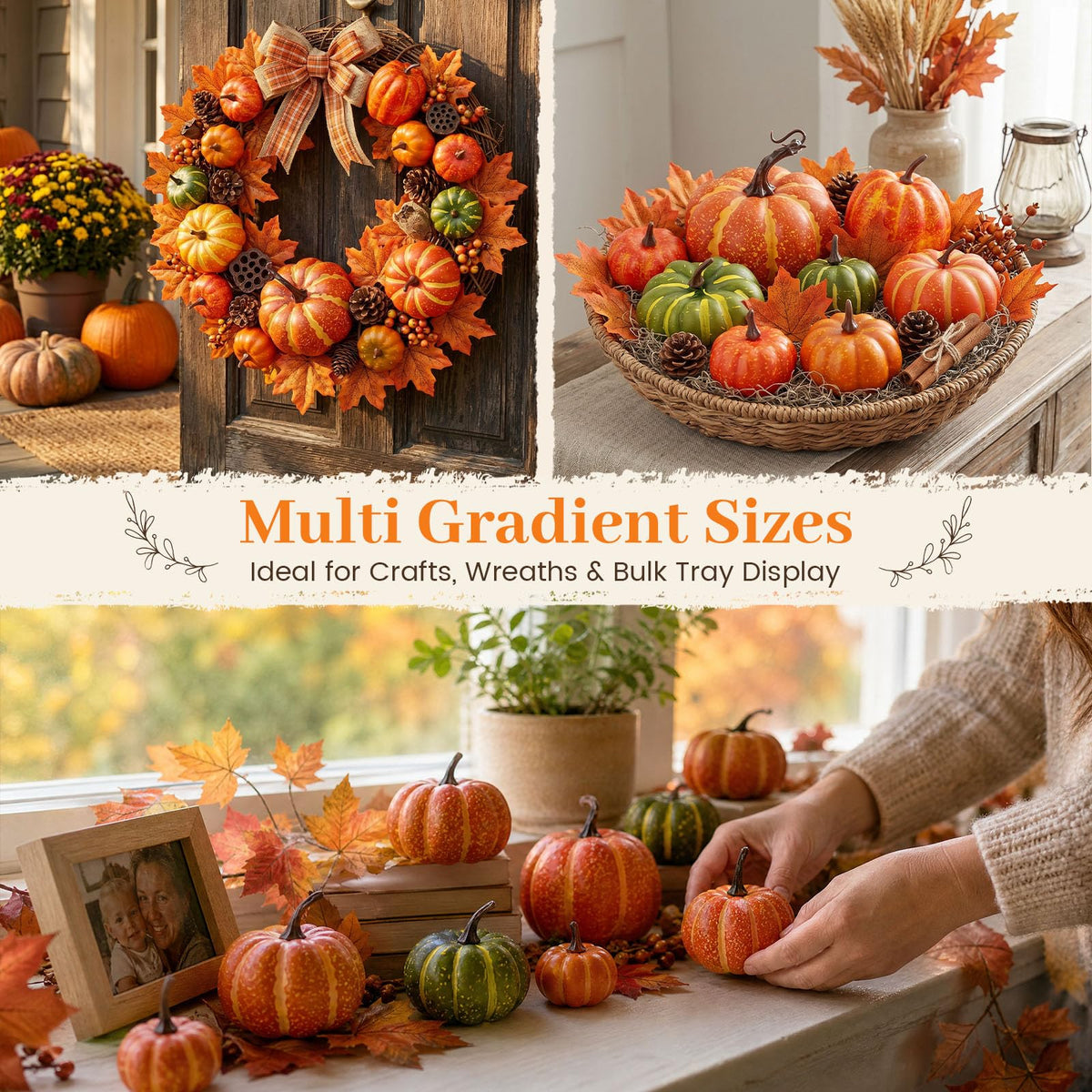 38 PCS Fake Pumpkin for Decorating, Fall Decorations