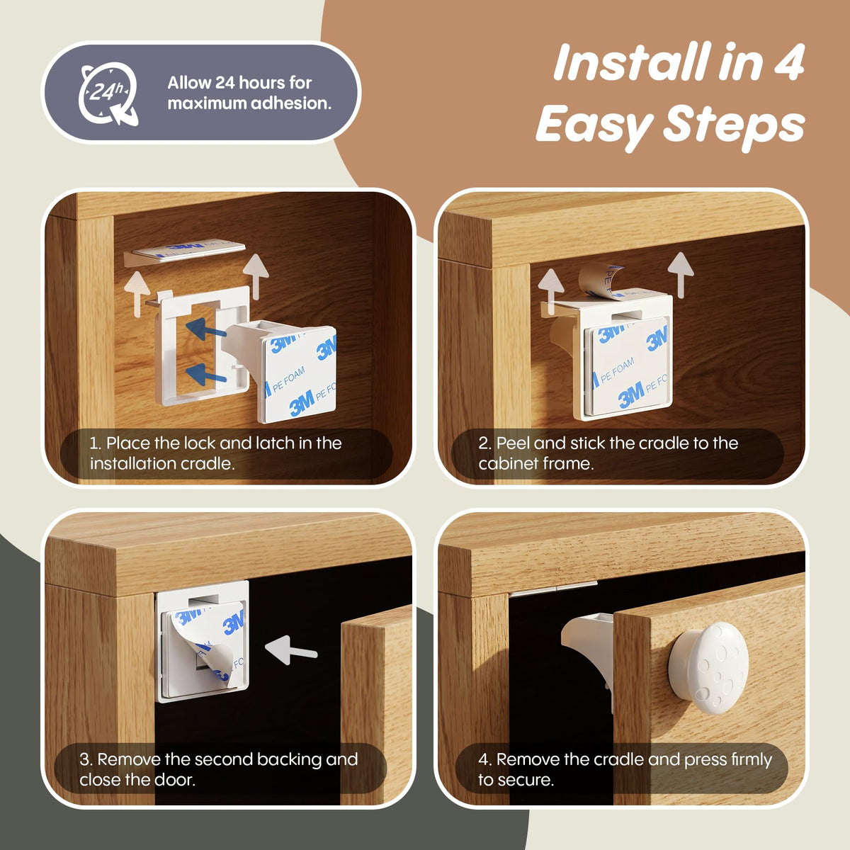 Magnetic Cabinet Locks for Baby Proofing, 22-Pack