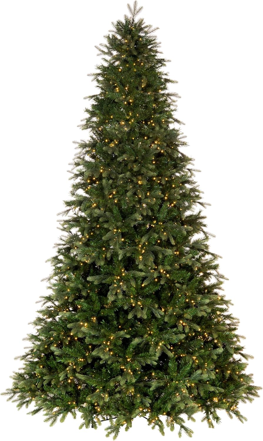7.5' x 56" Douglas Fir Artificial Pre-Lit Christmas Tree, Warm White 3mm Low Voltage LED Wide Angle Lights - Lifelike