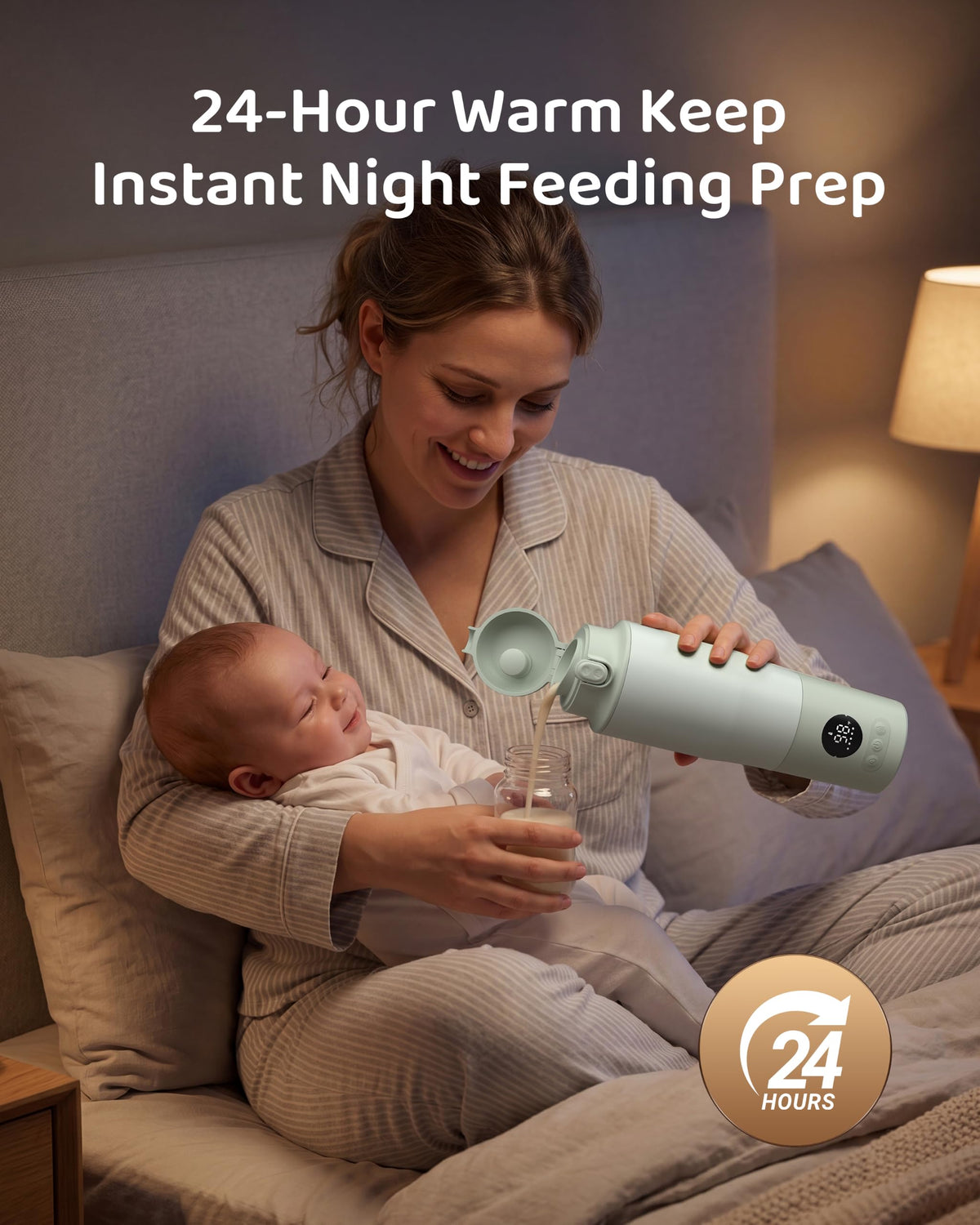 Portable Bottle Warmer for Travel,2.5 Min Fast Heating Dual Modes for Breast Milk & Water, Baby Milk Warmer with 316L