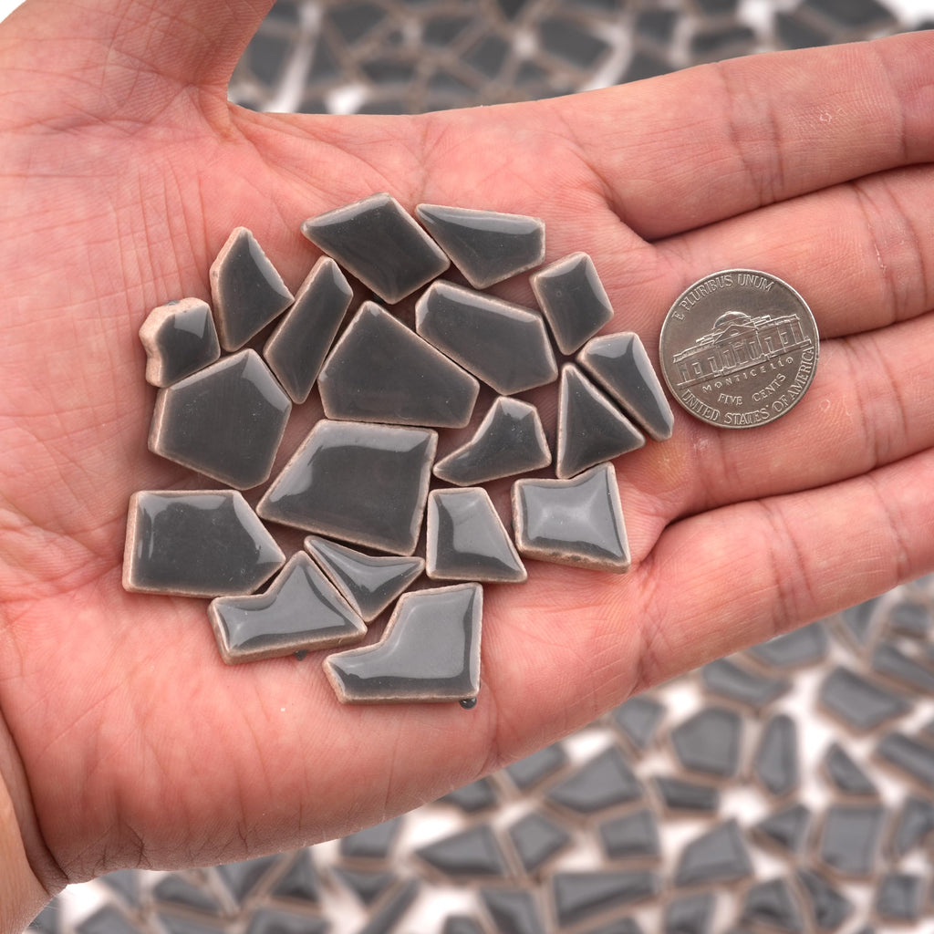 1.5LB Irregular Ceramic Mosaic Tiles, Slate Gray