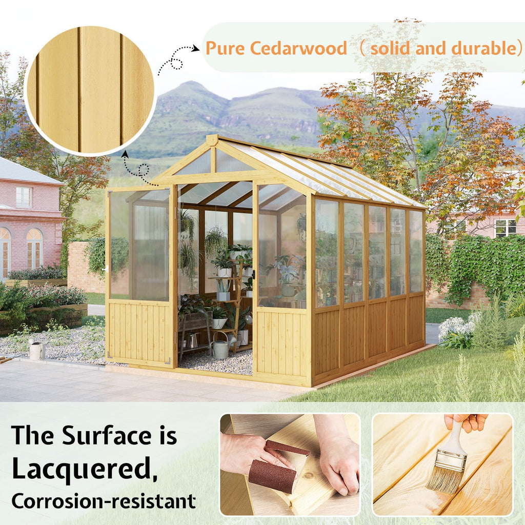 6 x 8-Ft Wooden Greenhouse