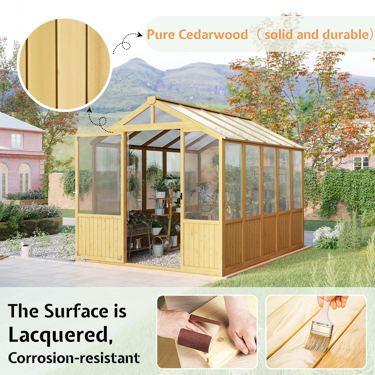 6 x 8-Ft Wooden Greenhouse