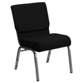 Hercules 21 in Wide Fabric Stackable Church Chair, Black