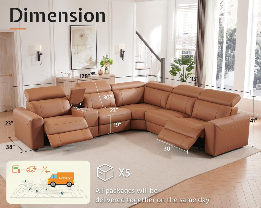 Power Reclining Sectional, Sectional Recliner, Leather Reclining Sectional
