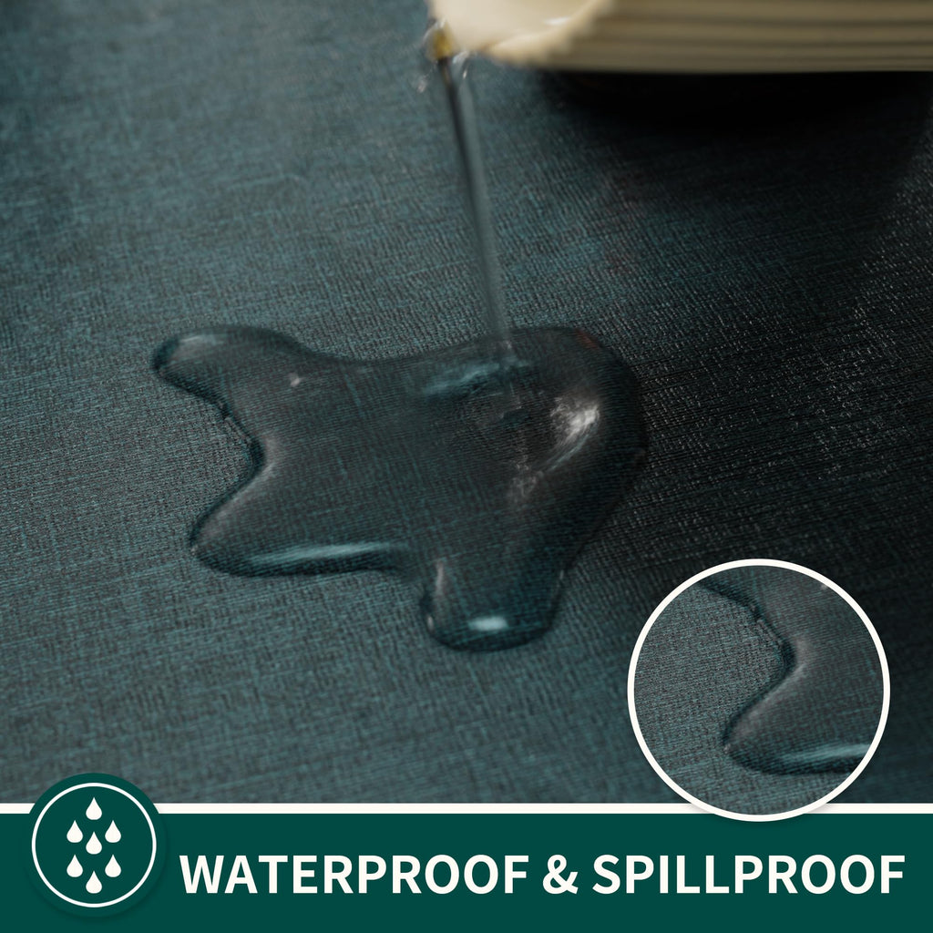 Rectangle Table Cloth, 100% Waterproof Tablecloth Oil Proof Spill Proof Vinyl Table Cloth, Wipe Clean Plastic Table