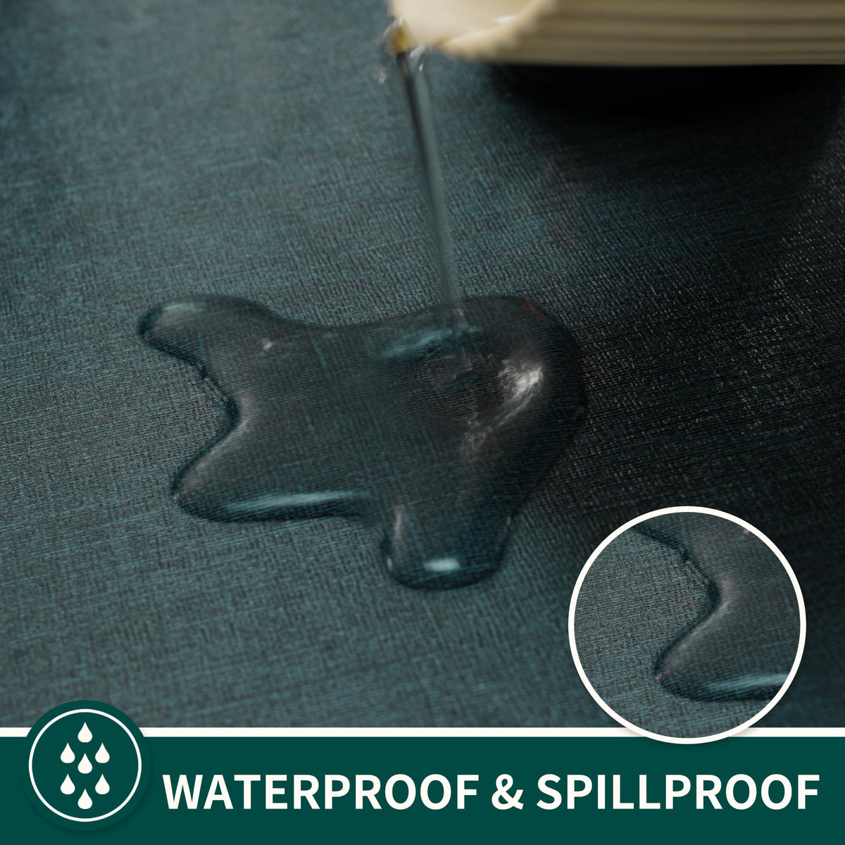Rectangle Table Cloth, 100% Waterproof Tablecloth Oil Proof Spill Proof Vinyl Table Cloth, Wipe Clean Plastic Table