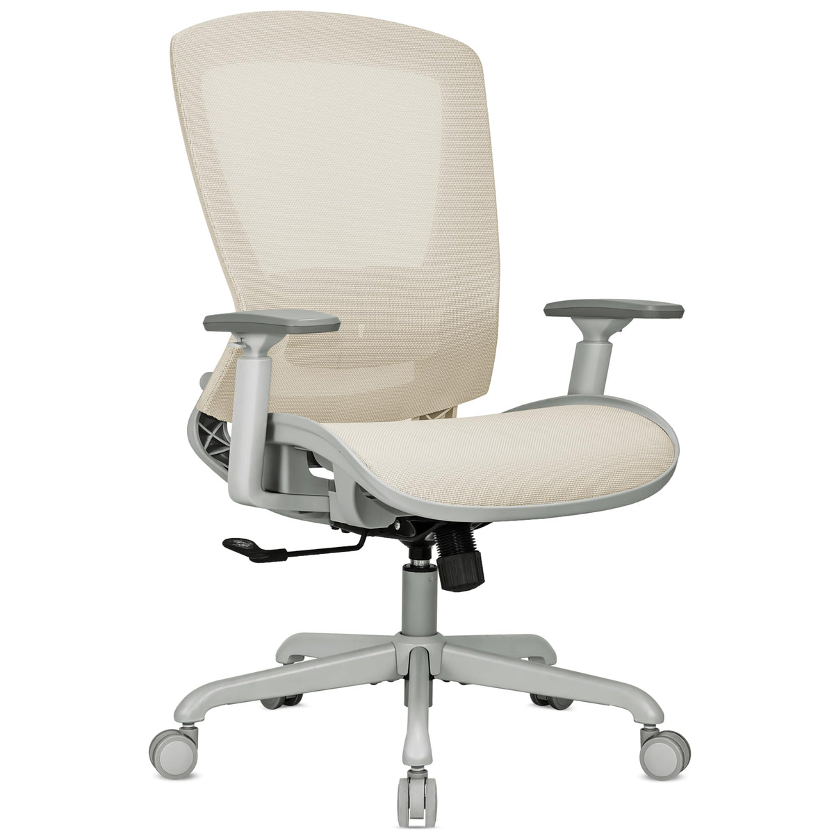 Ergonomic Mesh Office Chair — Beige, Breathable Mesh Seat & Back