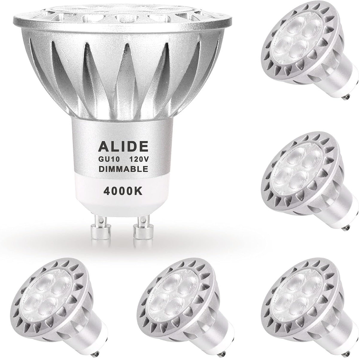GU10 Dimmable Led Bulbs 120V 50W Equivalent 4000K Natural White