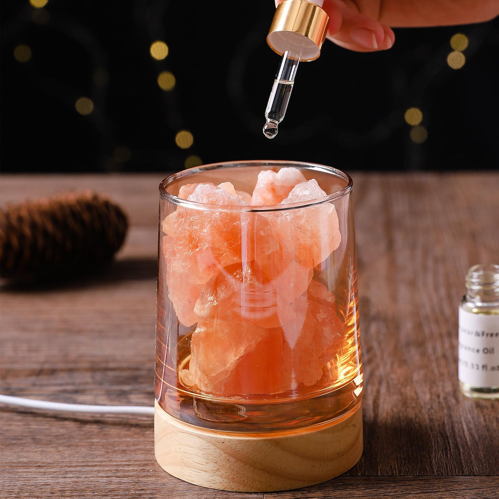 Himalayan Salt Stone Essential Oil Diffuser - Lavender Essential Oil Gift Set - Natural Aromatherapy Diffuser