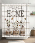 Farmhouse Cotton Flowers Shower Curtains for Neutral Country Bathroom Decor Rustic Set Waterproof Polyester Fabric 60