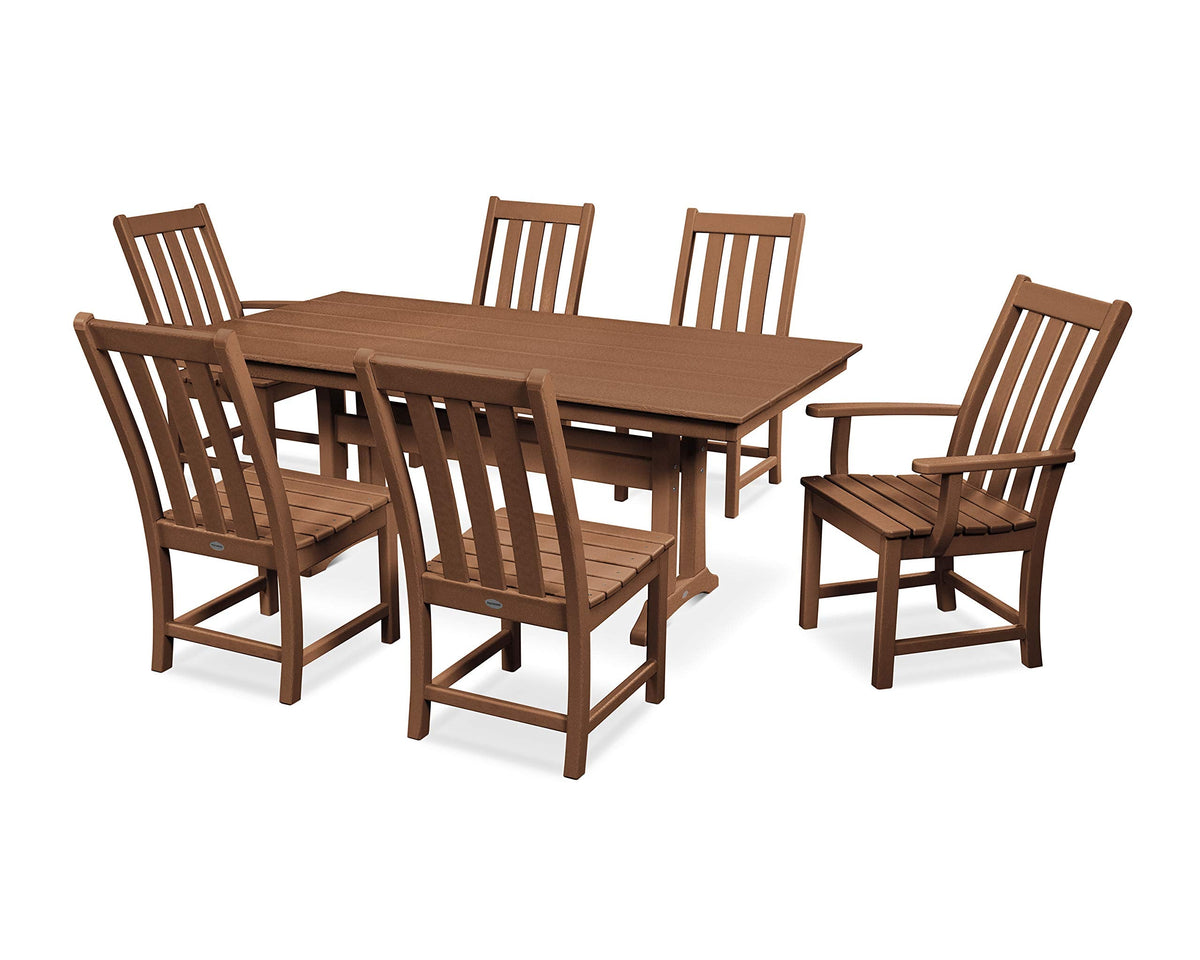 Vineyard 7-Piece Farmhouse Dining Set (Teak)