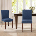 Upholstered Parsons Set of 2, Modern Dining Room Chairs with Back, Fabric Kitchen Side Chairs with Wood Legs for