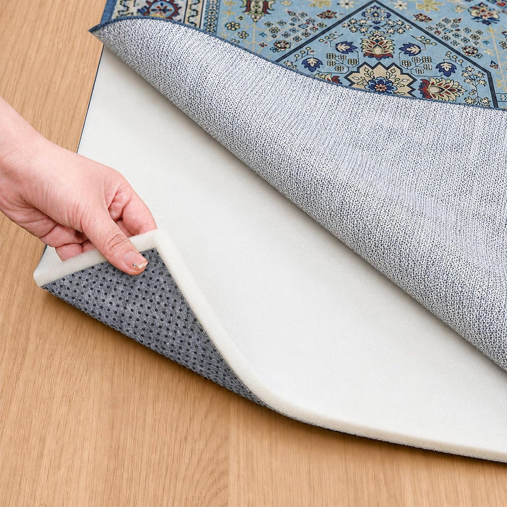 Non Slip Cushioned Rug Pads Rug Carpet Padding 9x12 Ft, 1/4 inch Thick Comfort Memory Foam Rug Pad for Under Area