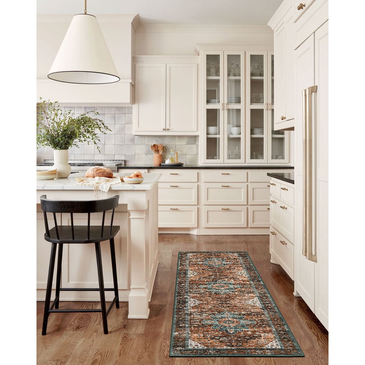 Washable Rug Runners s, Boho Runner Rug Non-Slip Ultra-Thin, Long Vintage Oriental Medallion Carpet Runner