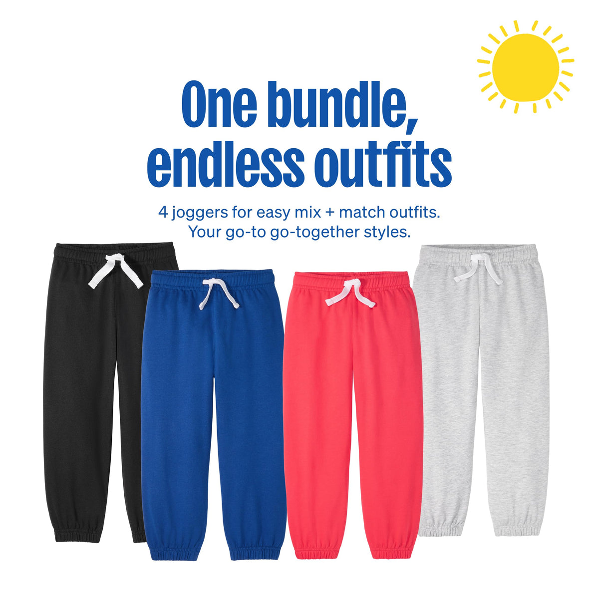 Toddler Boy Solid Jogger Pants, Pack
