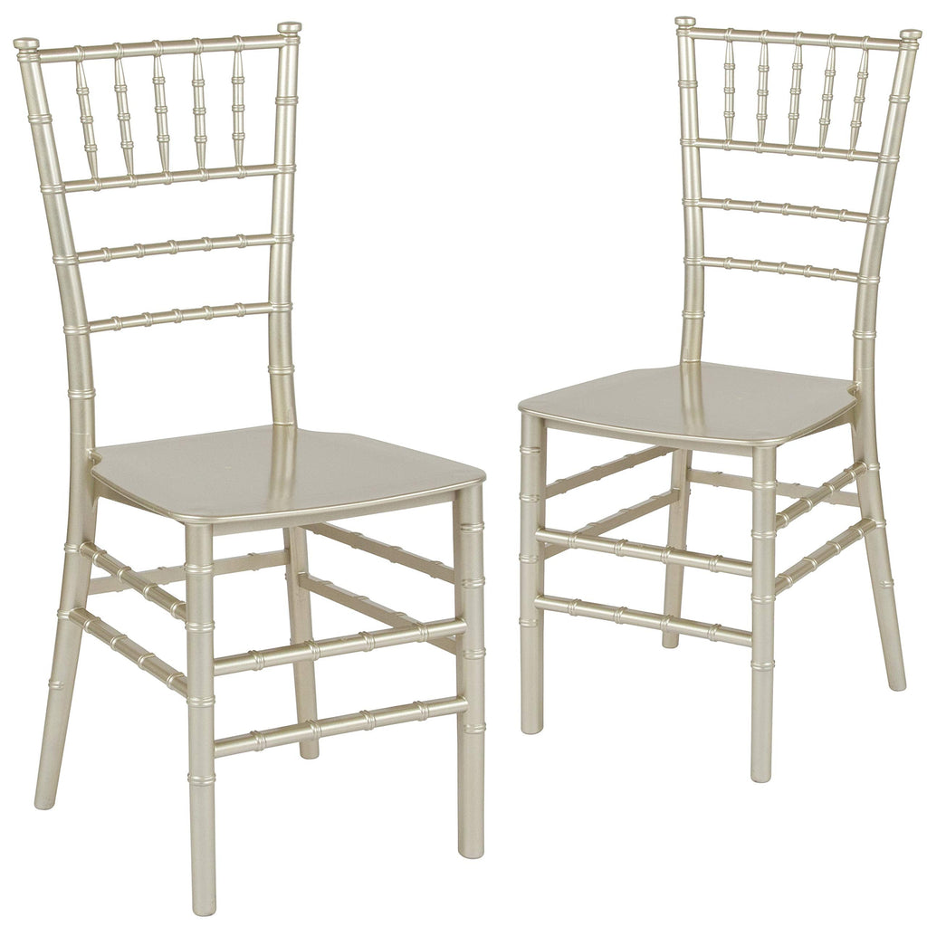 2 Pack HERCULES Series Champagne Resin Stacking Chiavari Chair