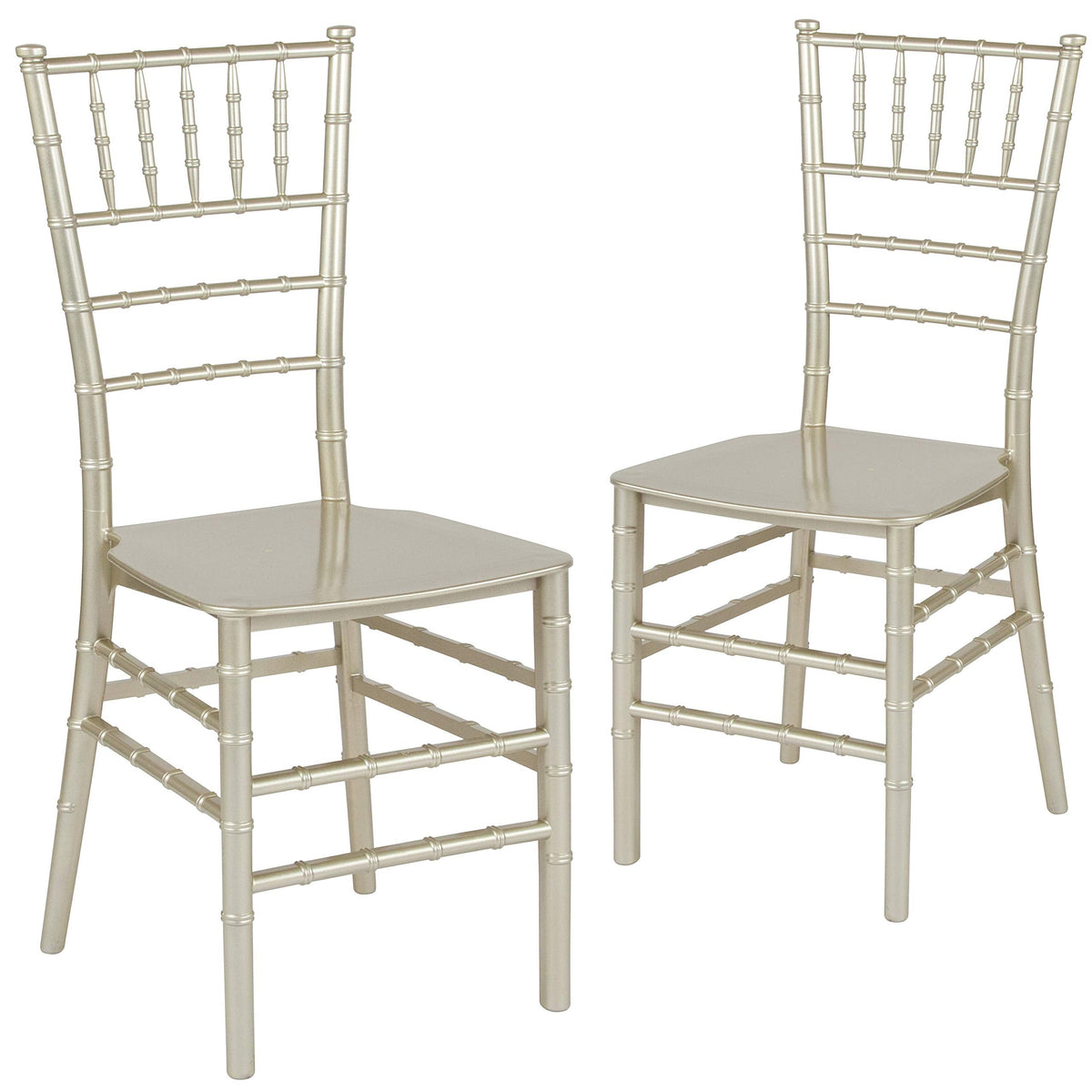 2 Pack HERCULES Series Champagne Resin Stacking Chiavari Chair