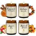 Fall Candles Gift Set - 4 Pack Scented Soy Candles, Autumn Decor