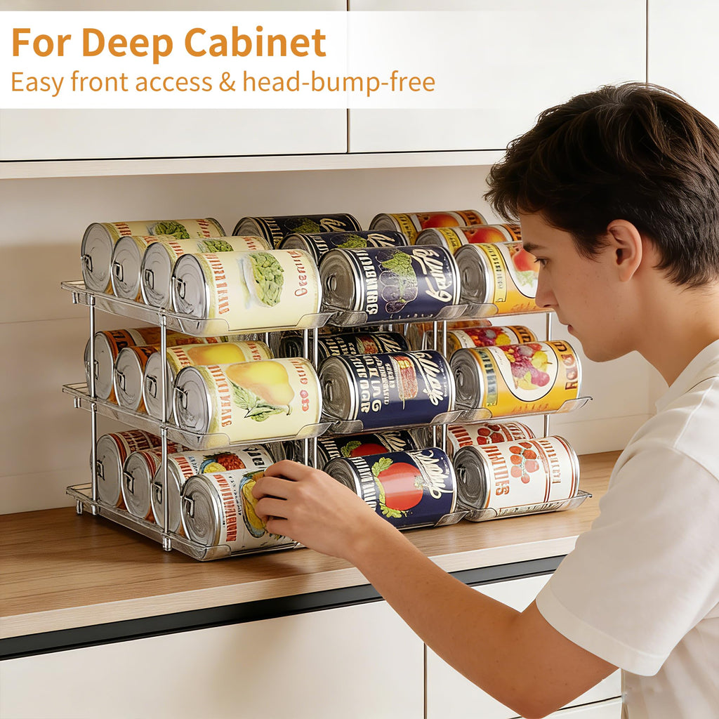 Can Organizer for Pantry Canned Food Storage Goods Holders 3 Tier